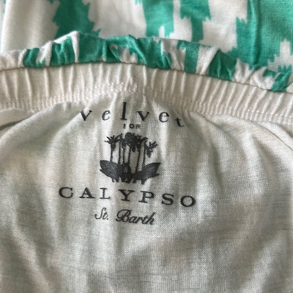 Anthropologie Velvet brand Ikat strapless dress, green/white size S - Picture 6 of 8